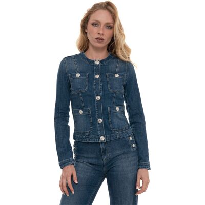 Liu Jo Giubbotto Corto Denim scuro Donna 42 Liu Jo Giubbotto Corto Denim scuro Donna 42