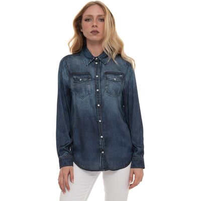 Liu Jo Camicia morbida da donna Denim scuro Donna 42 Liu Jo Camicia morbida da donna Denim scuro Donna 42