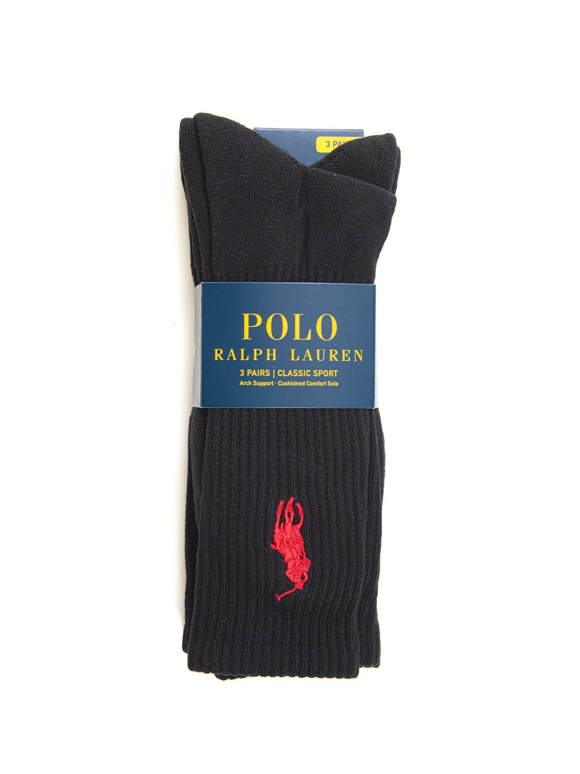 Ralph Lauren Set 3 Calzini Nero Uomo UNI