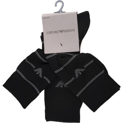 Giorgio Armani Set 3 Calzini Nero Uomo UNI Giorgio Armani Set 3 Calzini Nero Uomo UNI