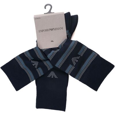 Giorgio Armani Set 3 Calzini Blu Uomo UNI Giorgio Armani Set 3 Calzini Blu Uomo UNI