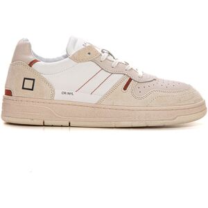 D.A.T.E. Sneakers in pelle con lacci Court 2.0 Bianco-cuoio Uomo 42