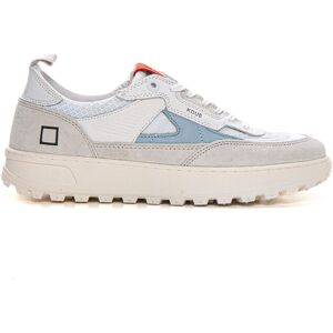 D.A.T.E. Sneakers in canvas e camoscio Kdue hybrid Bianco-celeste Uomo 43