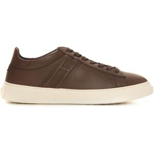 Hogan Sneakers in pelle con lacci H365 Marrone Uomo 10