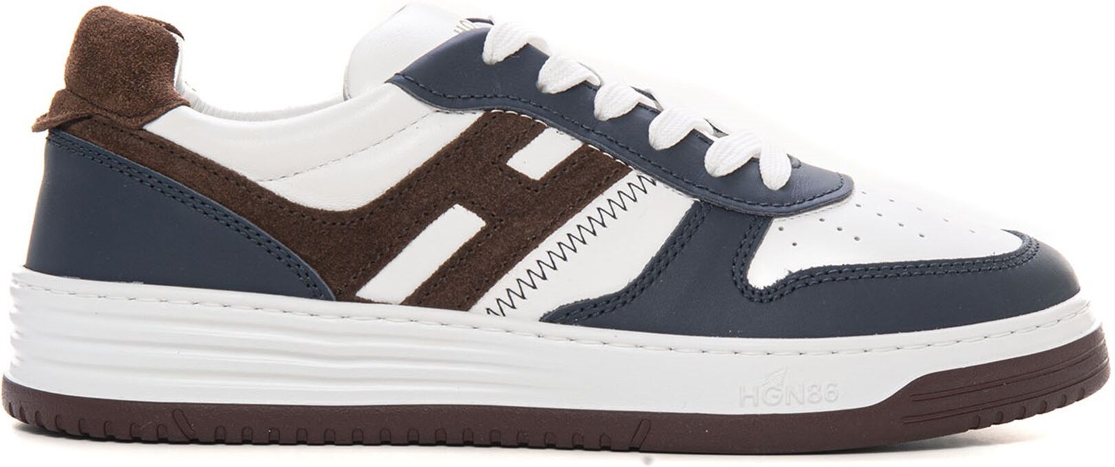 Hogan Sneakers in pelle con lacci HXM6300 Blu-marrone Uomo 10