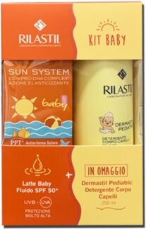 Rilastil Linea Solari Sun System Latte Baby Fluido 200 ml + Dermastil Detergente