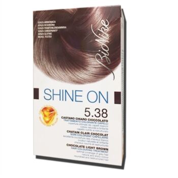 BioNike Linea Shine ON Tintura per Capelli Cute Sensibile 5.38 Castano Cioc Chia
