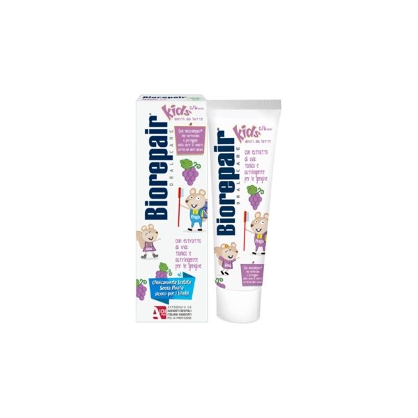 biorepair linea igiene orale biorepari kids dentifricio 0-6 anni uva 50 ml