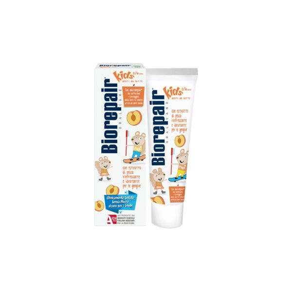 biorepair linea igiene orale biorepari kids dentifricio 0-6 anni pesca 50 ml