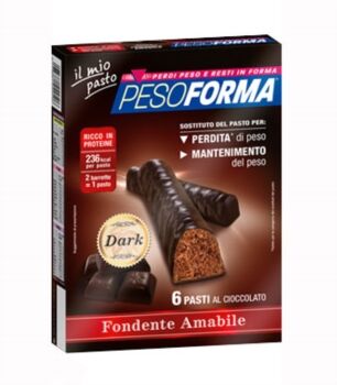 pesoforma linea alimentazione dietetica 12 barrette cioccolato fondente amabile