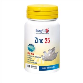 Longlife Linea Benessere Apparato Immunitario Zinc 25 Integratore 100 compresse