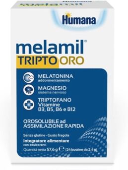 Humana Linea sonno e serenità Melamil Tripto Oro Integratore 24 Bustine