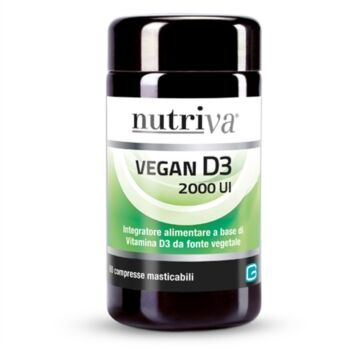 Nutriva Linea Vitamine Vegan D3 2000 UI Integratore 60 compresse masticabili