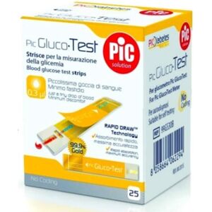 Pic Artsana Pic Solution Linea Controllo Glicemia Pic Gluco Test 25 Strisce Reattive