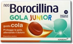 Alfasigma Linea Gola Sana Neoborocillina Gola Junior Cola 15 Pastiglie Gommose