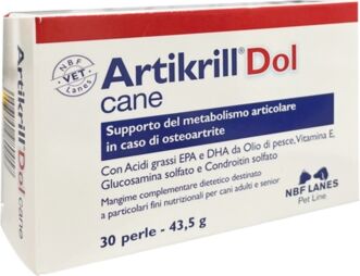 NBF Lanes Linea Veterinaria Artikrill Dol Cane Integratore 30 perle