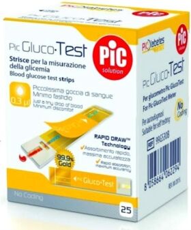 Pic Artsana Pic Solution Linea Controllo Glicemia Pic Gluco Test 25 Strisce Reattive