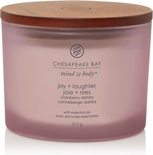 CHESAPEAKE BAY CANDLE Joy & Laughter (Cranberry Dahlia) Candele in Vetro 3 Stoppini 312 gr