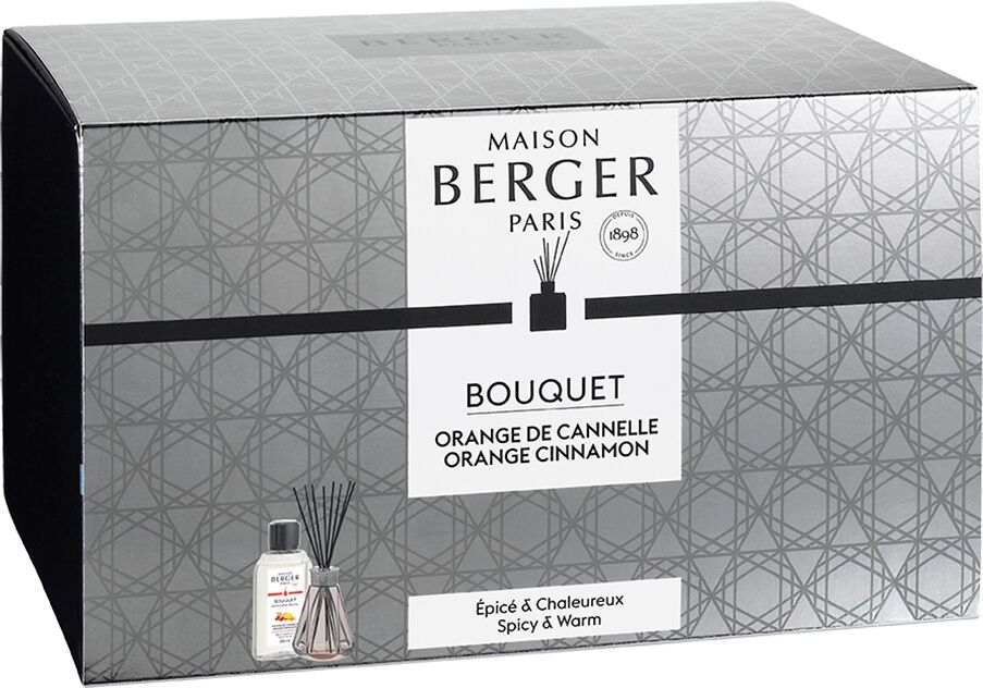 MAISON BERGER PARIS Bouquet Pyramide Rose Antique + Ricarica Orange de Cannelle 200 ml Diffusori a Bastoncini Set