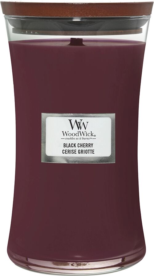 WOODWICK Black Cherry Candele in Vetro Grande 610 gr