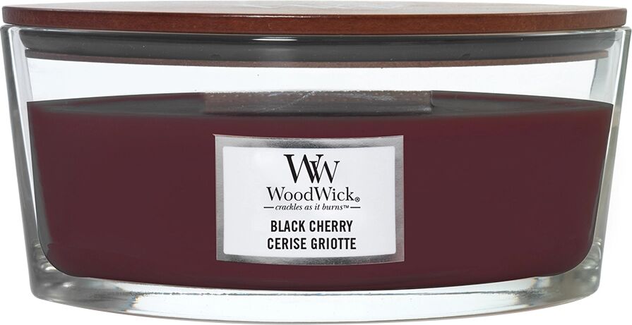 WOODWICK Black Cherry Candele in Vetro Ellipse 454 gr