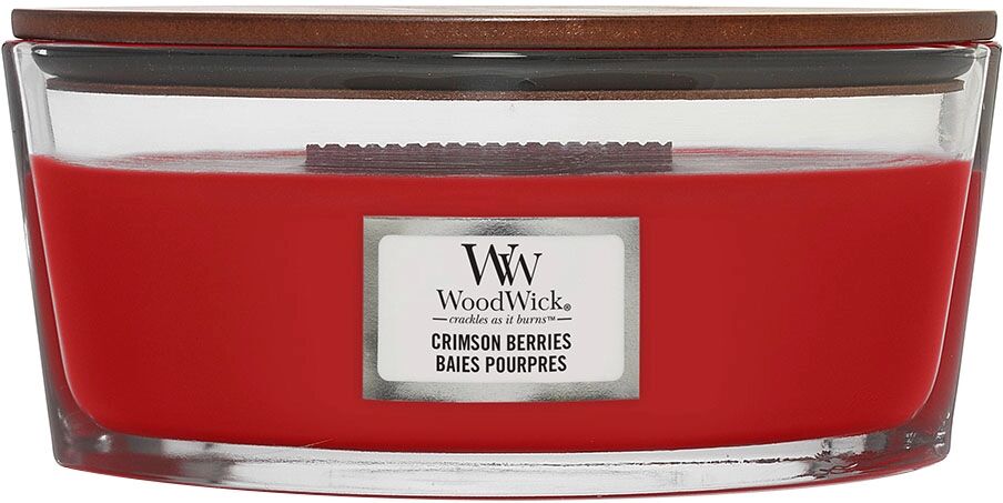 WOODWICK Crimson Berries Candele in Vetro Ellipse 454 gr