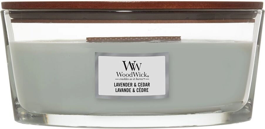 WOODWICK Lavender & Cedar Candele in Vetro Ellipse 454 gr