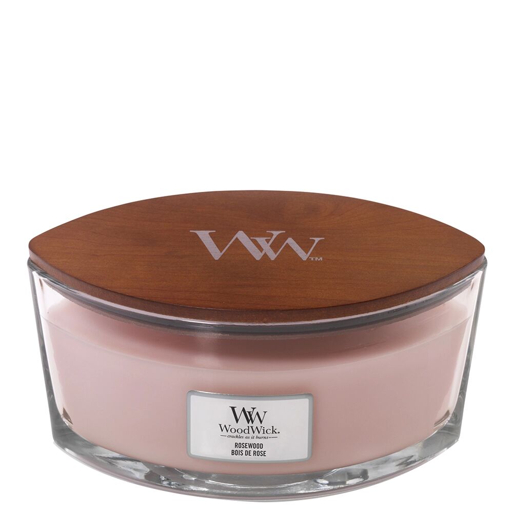 WOODWICK Rosewood Candele in Vetro Ellipse 454 gr