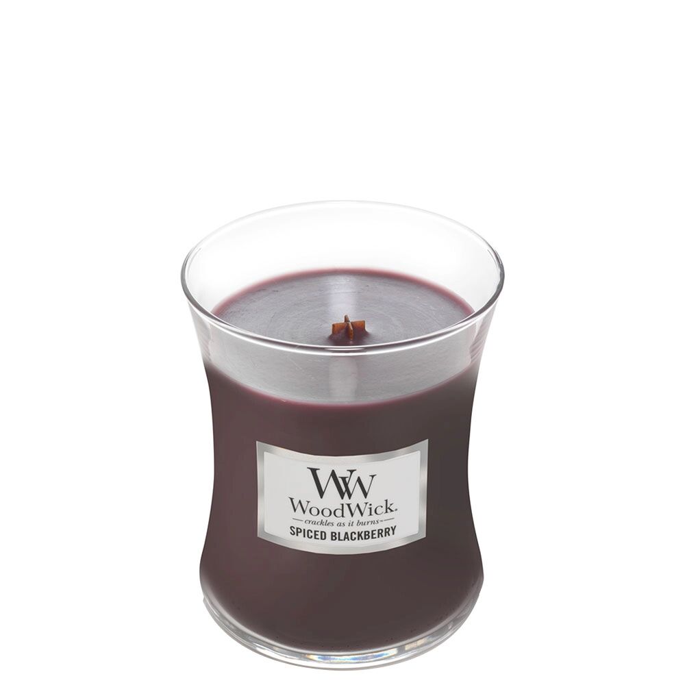 WOODWICK Spiced Blackberry Candele in Vetro Media 275 gr