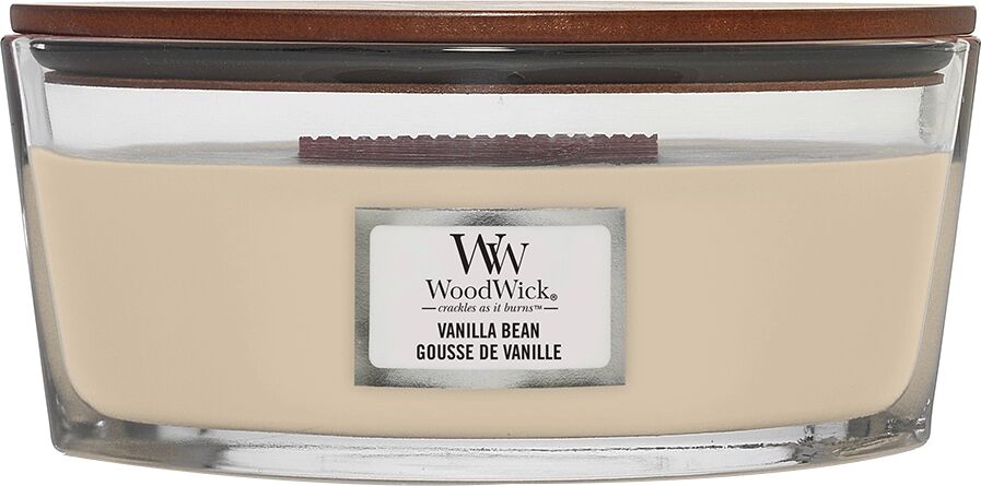 WOODWICK Vanilla Bean Candele in Vetro Ellipse 454 gr