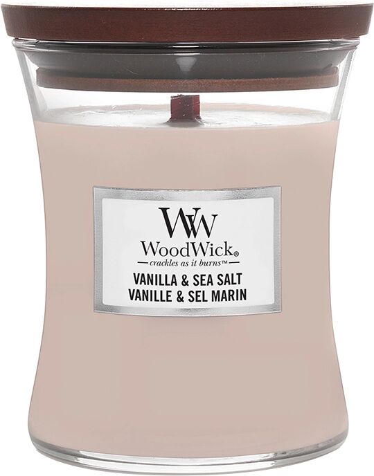 WOODWICK Vanilla & Sea Salt Candele in Vetro Media 275 gr