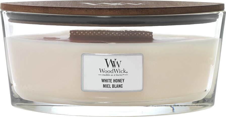 WOODWICK White Honey Candele in Vetro Ellipse 454 gr