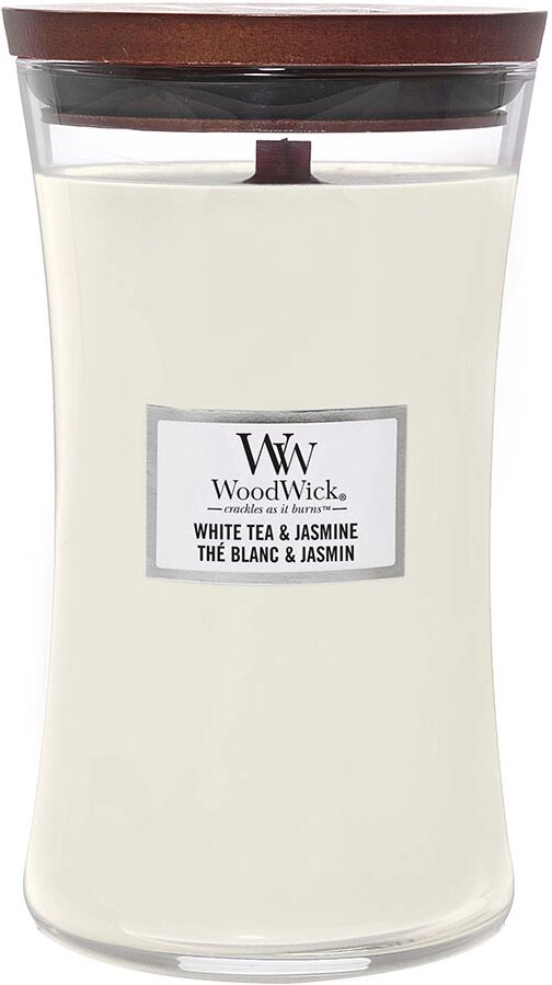 WOODWICK White Tea & Jasmine Candele in Vetro Grande 610 gr