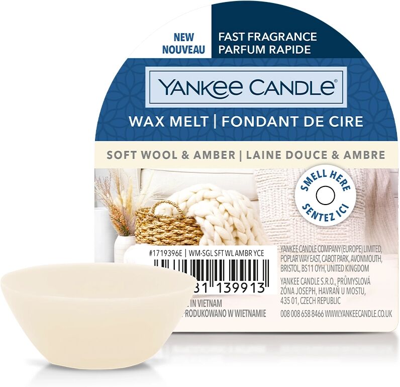 YANKEE CANDLE Soft Wool & Amber Cera da Fondere 22 gr