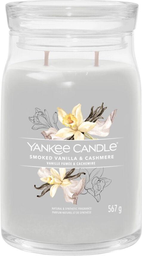 YANKEE CANDLE Candela Smoked Vanilla & Cashmere Giara Signature Grande 567 gr