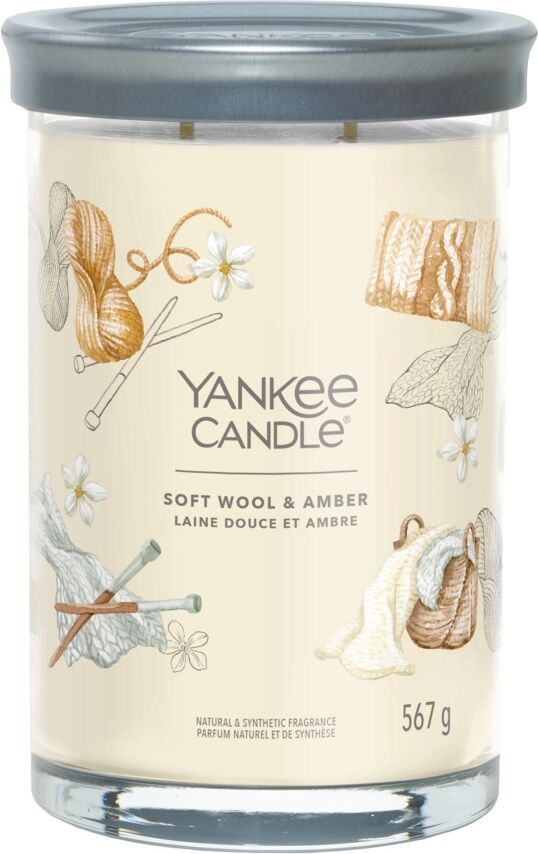 YANKEE CANDLE Candela Soft Wool & Amber Tumbler Signature Grande 567 gr