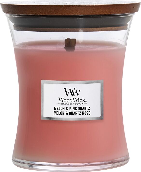 WOODWICK Melon & Pink Quartz Candela Profumata Vasetto Media 275 gr