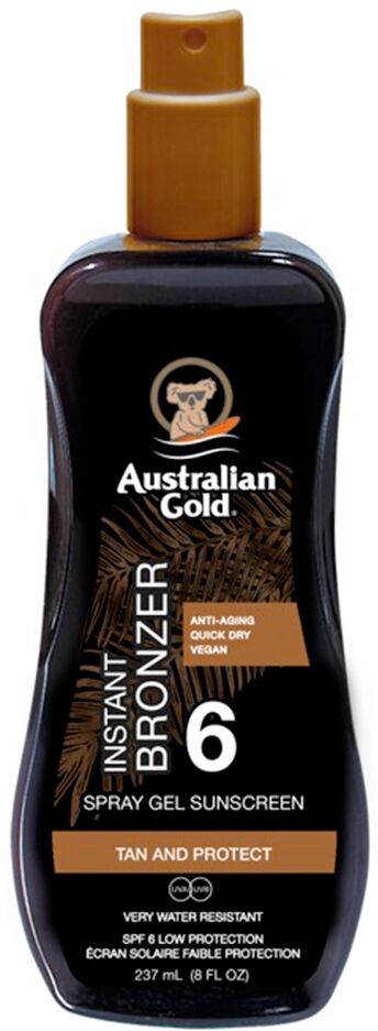 AUSTRALIAN GOLD Spray Gel Sunscreen Instant Bronzer SPF06 237 ml