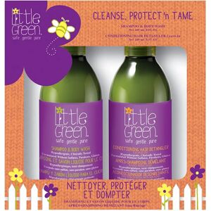 LITTLE GREEN Kids Cleanse, Protect 'n Tame Shampoo/Bagno, Balsamo Kit Scioglinodi