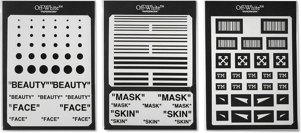 OFF-WHITE Paperwork Face & Body Stencils Adesivi Viso Corpo 92 pz