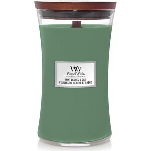 WOODWICK Mint Leaves & Oak Candele in Vetro Grande 610 gr