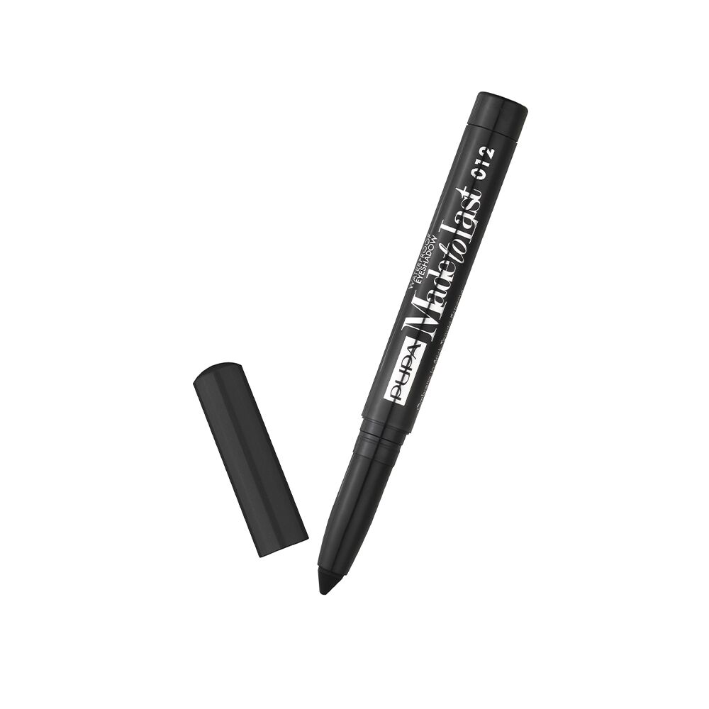 PUPA Made to Last Waterproof Eyeshadow 012 Extra Black Ombretto in Stick Colore Vibrante e Luminoso 1,4 gr