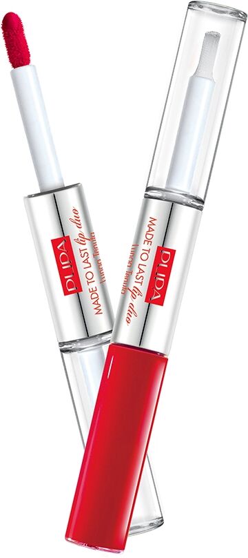 PUPA Made to Last Lip Duo 006 Fire Red Rossetto Brillantezza Estrema Colore + Top Coat 4 ml