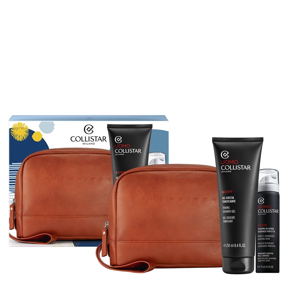 COLLISTAR The Bridge Uomo Gel Doccia 250 ml + Schiuma da Barba 75 ml + Bag