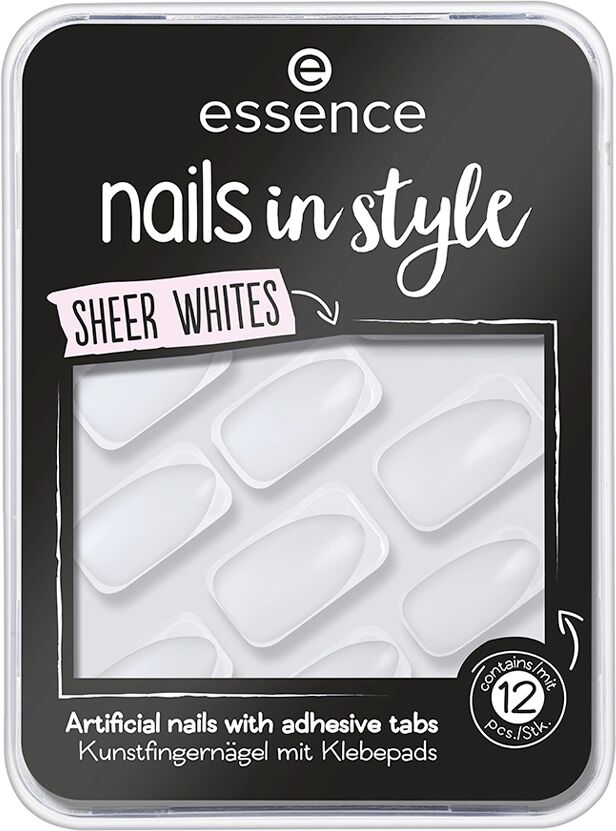 ESSENCE Nails in Style Sheer Whites 11 Blank Canvas Unghie Finte