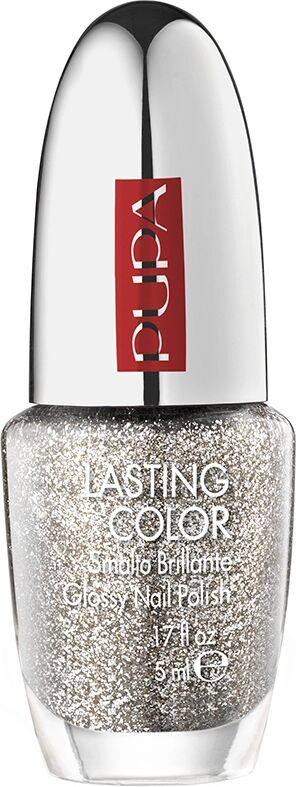 PUPA Lasting Color 802 Transparent Silver Glitter Smalto Brillante 5 ml