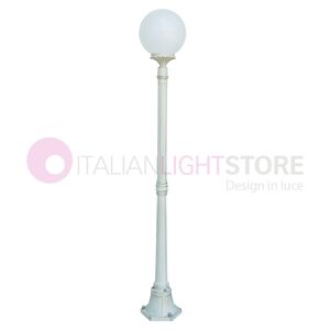 LIBERTI LAMP linea GARDEN Orione Bianco S25 Lampione Palo Bianco Da Esterno Giardino Sfera Globo D.25