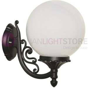 LIBERTI LAMP linea GARDEN Orione Antracite Lampada A Parete Da Esterno Con Sfera Globo Policarbonato D.25 Gardenlight