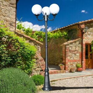 LIBERTI LAMP linea GARDEN Orione Antracite Lampione A 3 Luci Per Esterno Giardino Con Sfere Globi Policarbonato D.25 Gardenlight