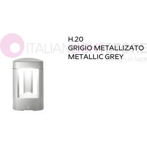 Gea Luce Srl Janet Lampioncino Moderno H. 20 Cm Da Esterno Ip54 Illuminazione Design Grigio Metallizzato